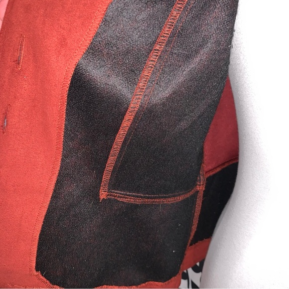 Dorby Faux Suede Sz 8 Rust/Cognac Unlined Fitted Blazer - Picture 4 of 7